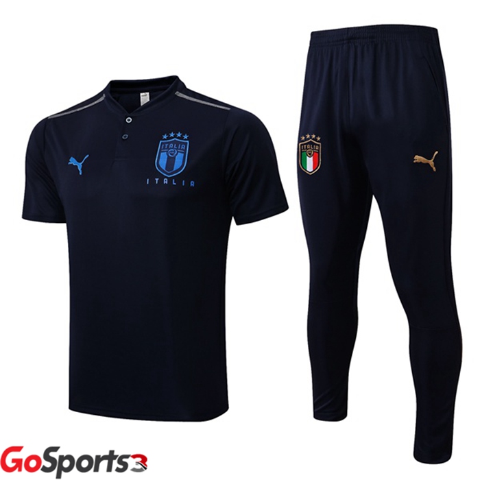 イタリア代表 トレーニング ウェア 半袖 + ロング パンツ ロイヤルブルー 2022/2023