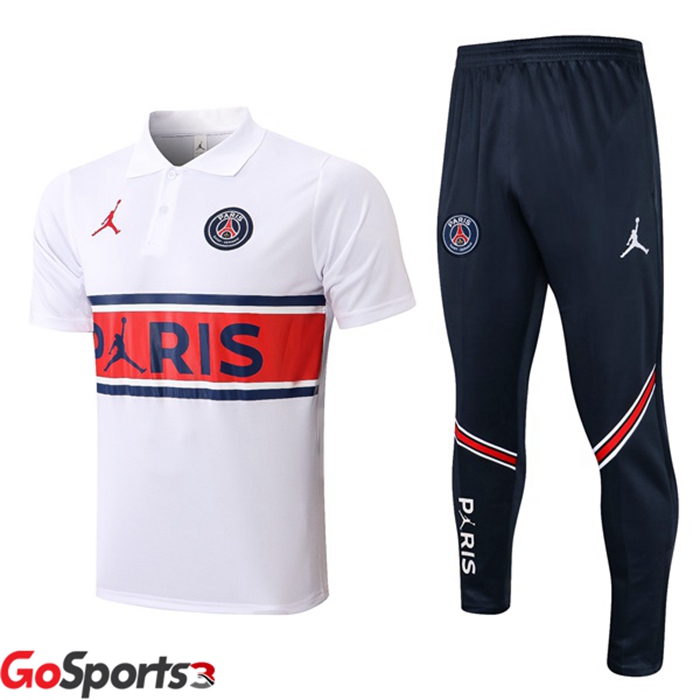 パリ サンジェルマン + ロング パンツ ホワイト ポロシャツ 2021/2022