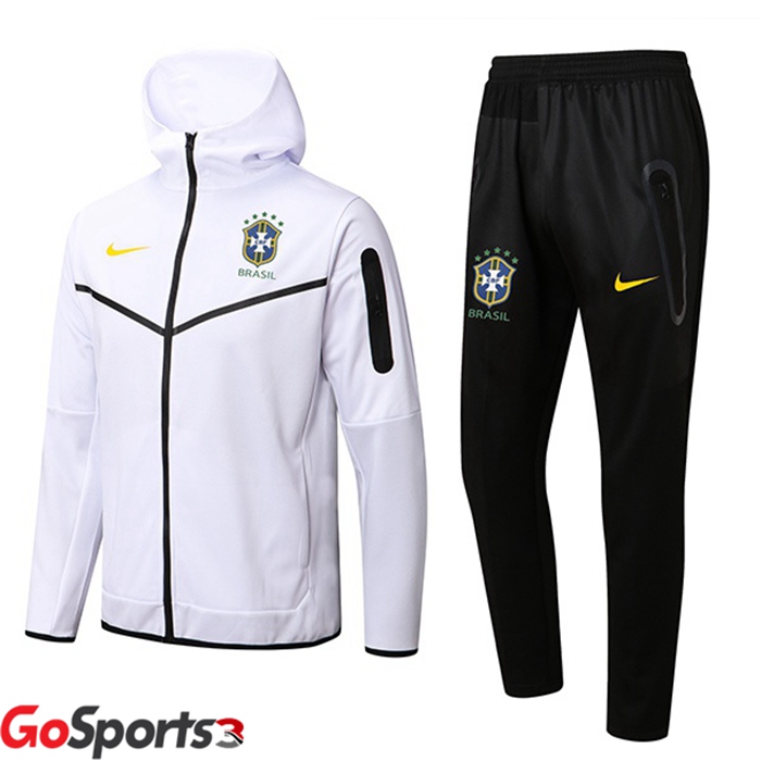 ブラジル トレーニングジャケットセット パーカー ホワイト 2022/2023