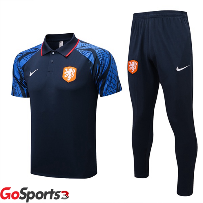 オランダ代表 ポロシャツ + ロング パンツロイヤルブルー2022/2023