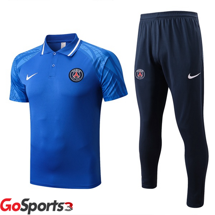 パリ サンジェルマン ポロシャツ + ロング パンツ ブルー 2022/2023