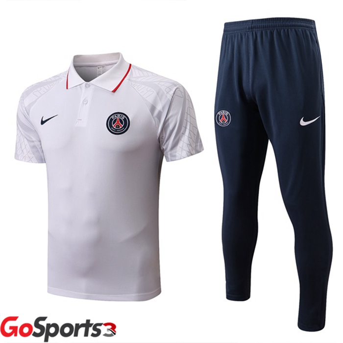 パリ サンジェルマン ポロシャツ + ロング パンツ ホワイト 2022/2023