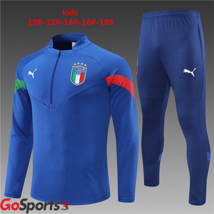 イタリア代表 キッズ トラック スーツ ブルー 2022-2023