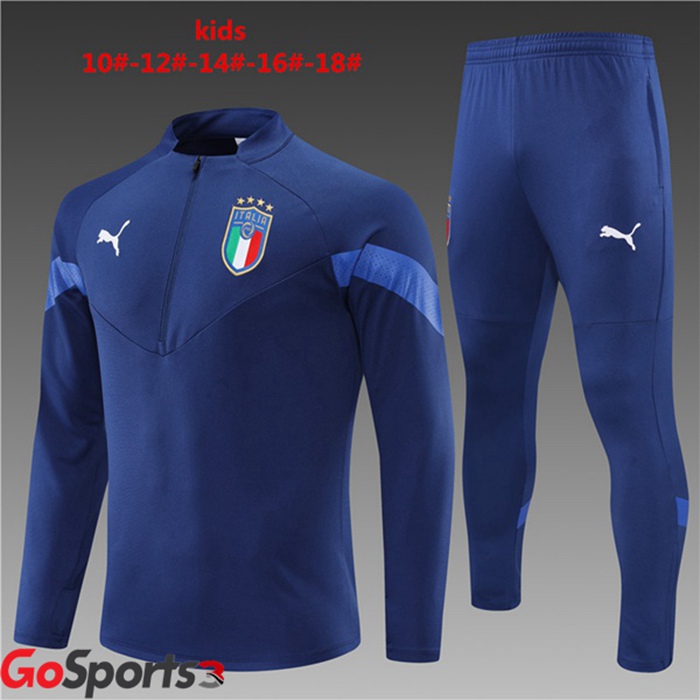 イタリア代表 キッズ トラック スーツ ロイヤルブルー 2022-2023