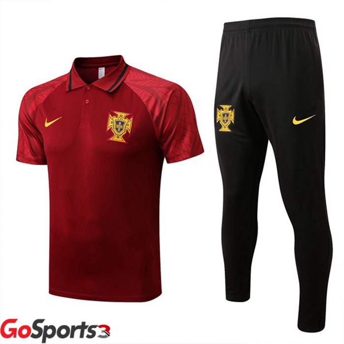 ポルトガル代表 ポロシャツ + ロング パンツ レッド 2022-2023
