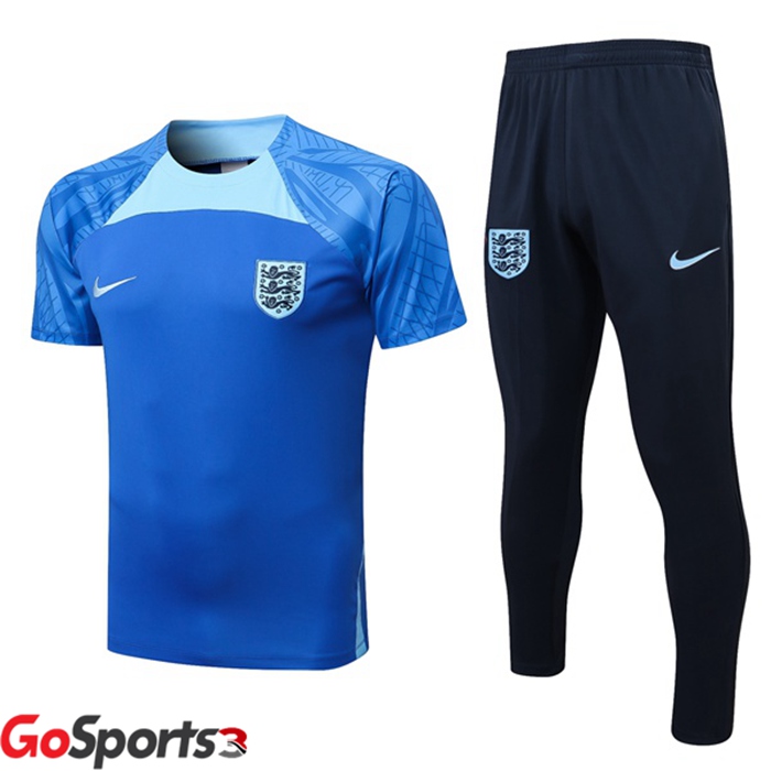 イングランド代表 トレーニング ウェア 半袖 + ロング パンツ ブルー 2022-2023
