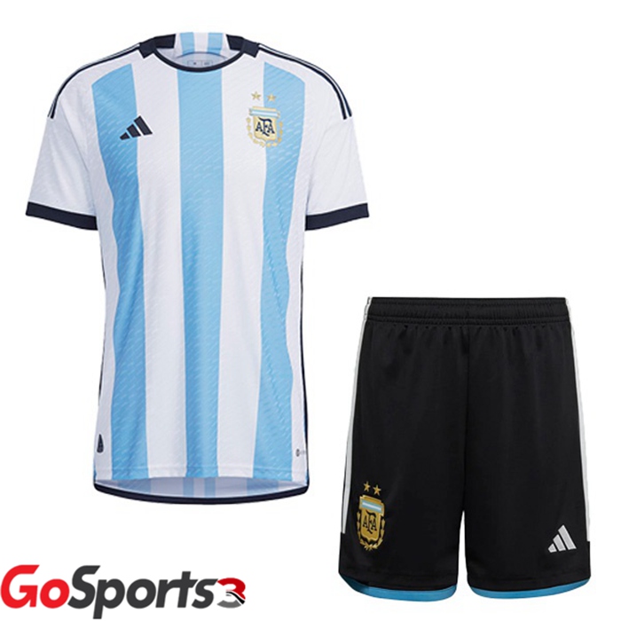 アルゼンチン代表 キッズ ユニフォーム ホーム ブルー ホワイト サッカーワールドカップ2022