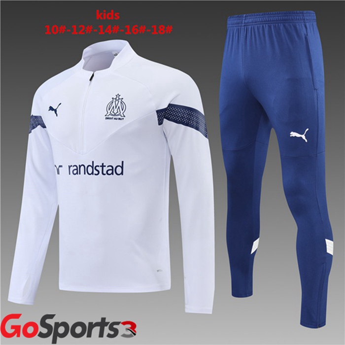 オリンピックマルセイユ キッズ トレーニングシャツセット ホワイト 2022/2023
