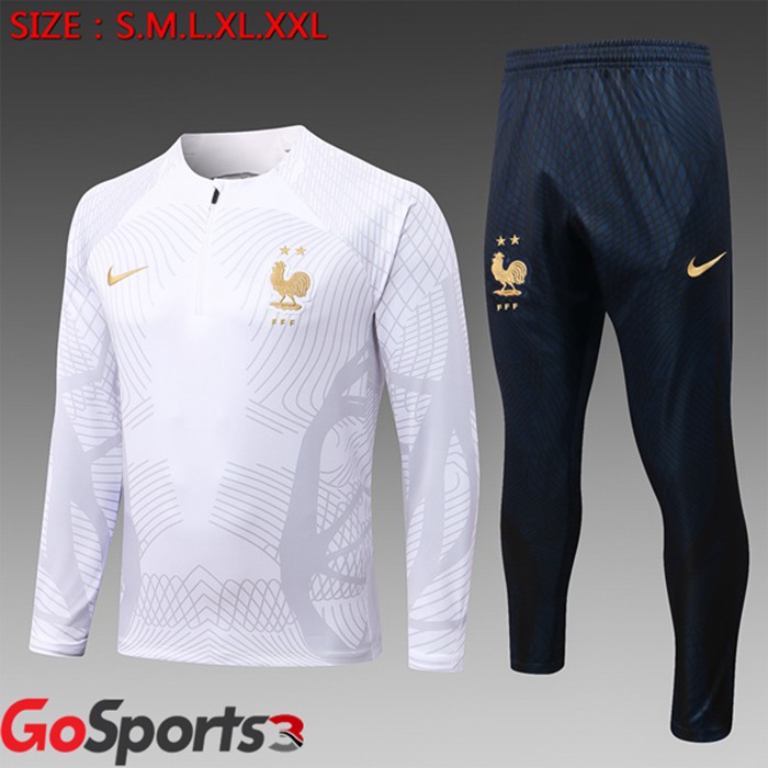 フランス代表 キッズ トレーニングシャツセット ホワイト 2022/2023