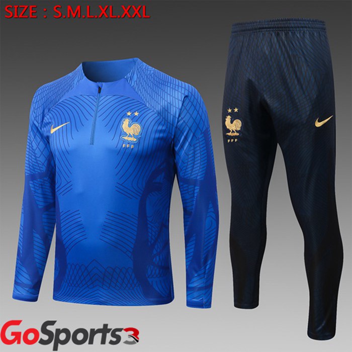 フランス代表 キッズ トレーニングシャツセット ブルー 2022/2023