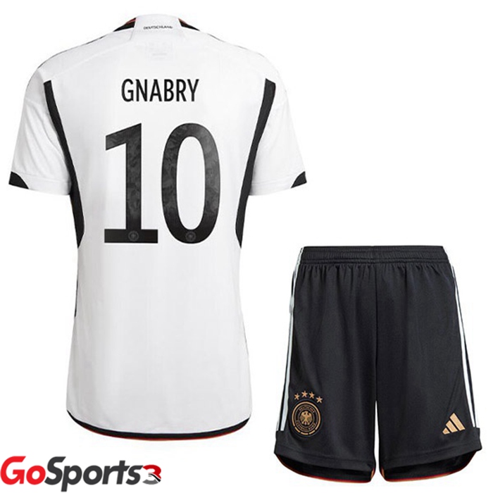 ドイツ代表 キッズ ユニフォーム ホーム ブラック ホワイト サッカーワールドカップ2022 ニャブリー # 10