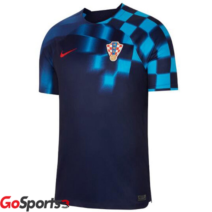 クロアチア代表 ユニフォーム アウェイ ブラック ブルー サッカーワールドカップ2022