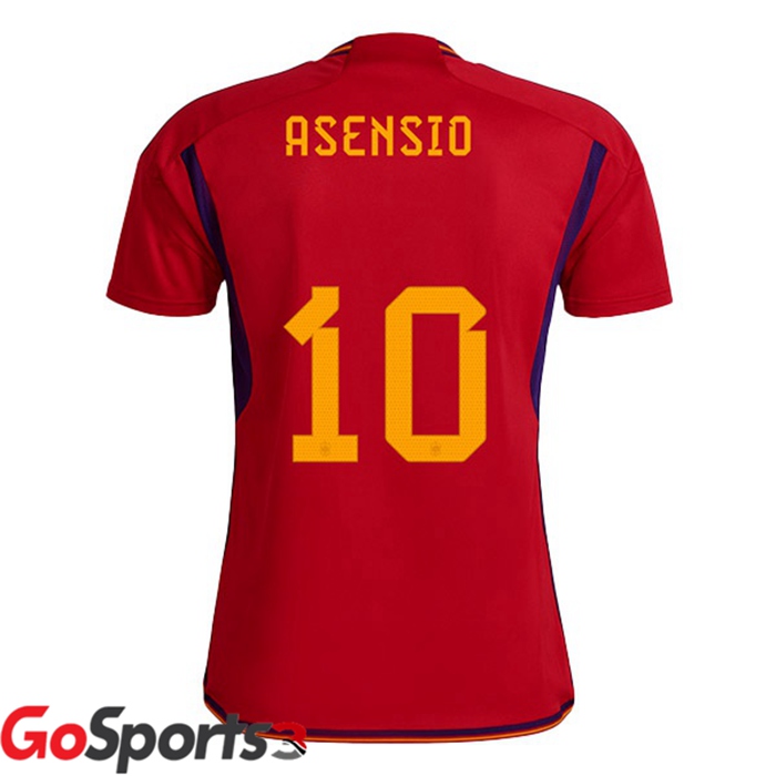 スペイン代表 ユニフォーム ホームレッド サッカーワールドカップ2022アセンシオ#10