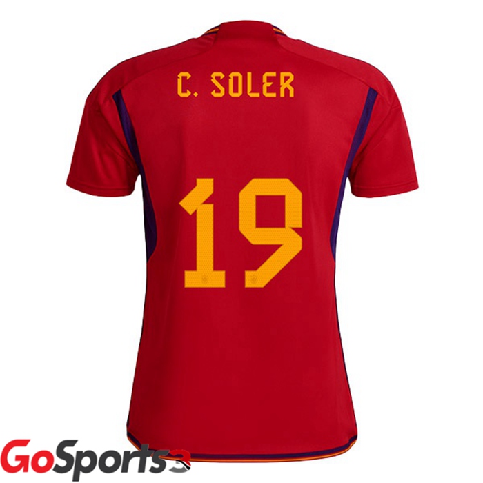 スペイン代表 ユニフォーム ホームレッド サッカーワールドカップ2022C.ソレル#19