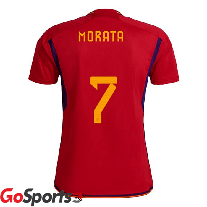 スペイン代表 ユニフォーム ホームレッド サッカーワールドカップ2022モラタ#7