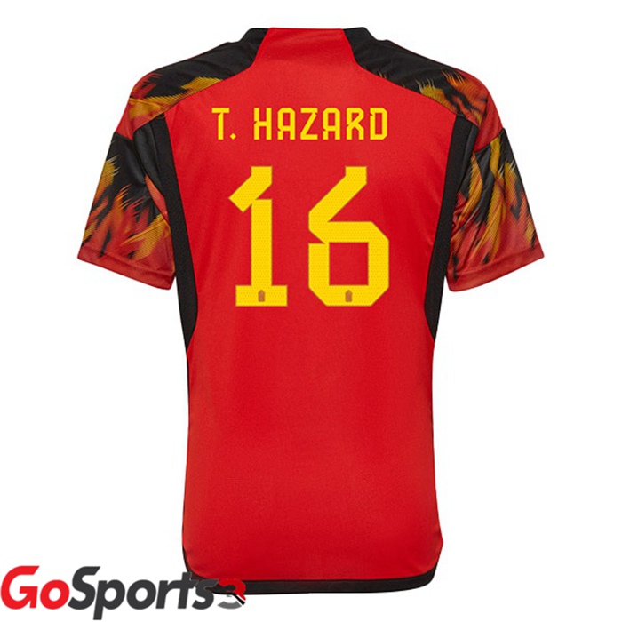 ベルギー代表 ユニフォーム ホームレッド サッカーワールドカップ2022T.ハザード#16