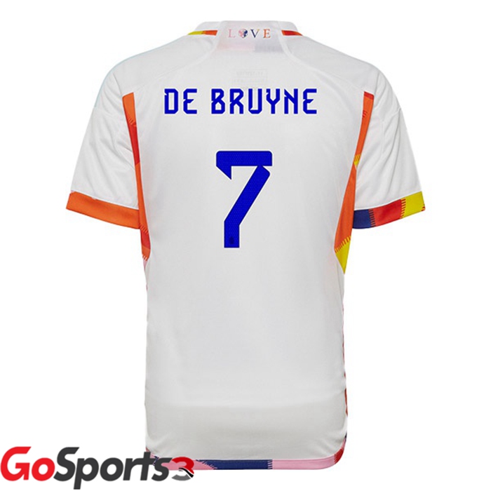 ベルギー代表 ユニフォーム アウェイ ホワイト サッカーワールドカップ2022ブライネ#7