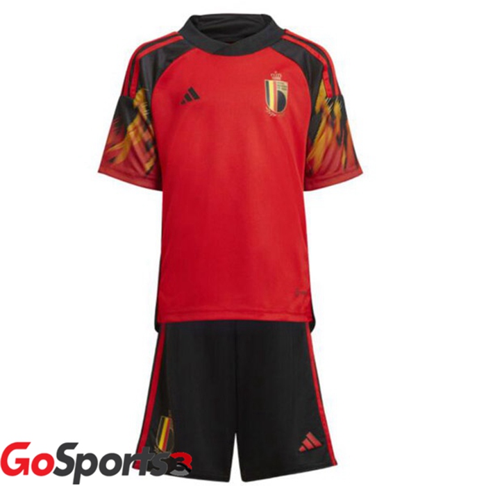 ベルギー代表 キッズ ユニフォーム ホームレッド サッカーワールドカップ2022