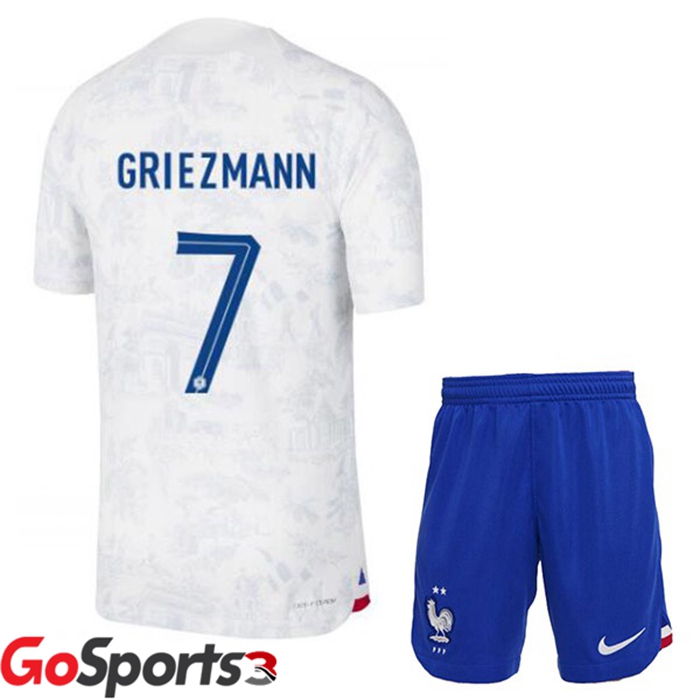 フランス代表 キッズ ユニフォーム アウェイ ホワイト サッカーワールドカップ2022グリーズマン#7