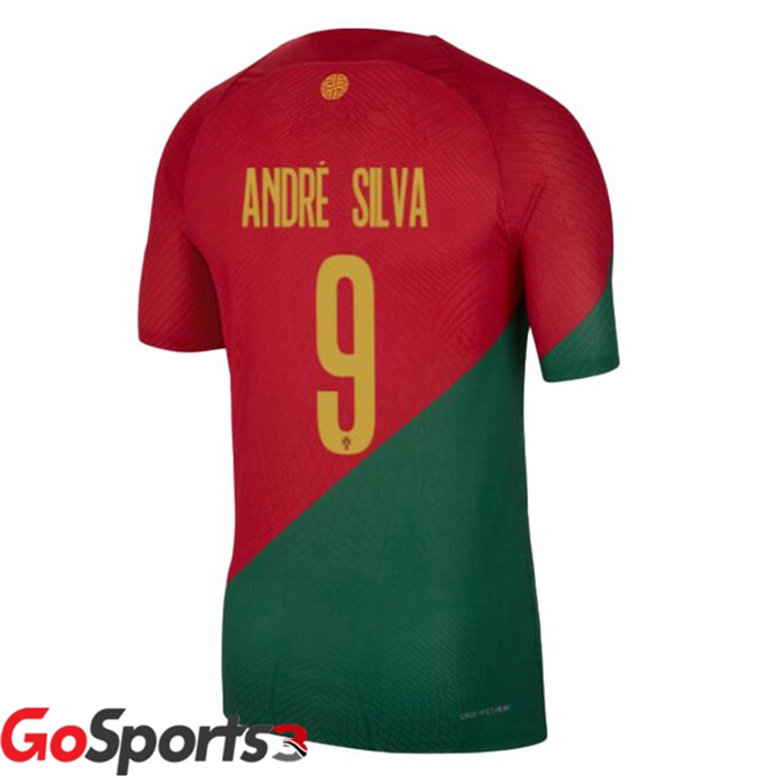 ポルトガル代表 ユニフォーム ホームレッド グリーン サッカーワールドカップ2022アンドレ・シルバ#9