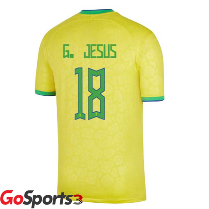 ブラジル代表 ユニフォーム ホーム イエロー サッカーワールドカップ2022G.イエス#18