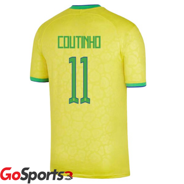 ブラジル代表 ユニフォーム ホーム イエロー サッカーワールドカップ2022コウチーニョ#11