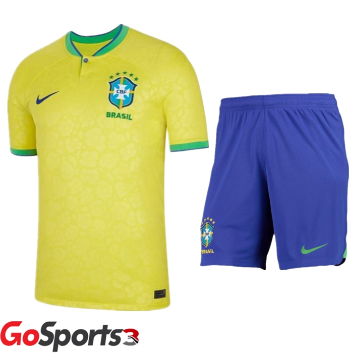 ブラジル代表 ユニフォーム ホーム + ハーフ パンツ サッカーワールドカップ2022