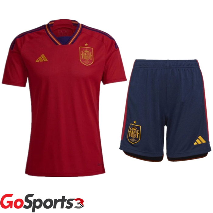 スペイン代表 ユニフォーム ホーム + ハーフ パンツ サッカーワールドカップ2022