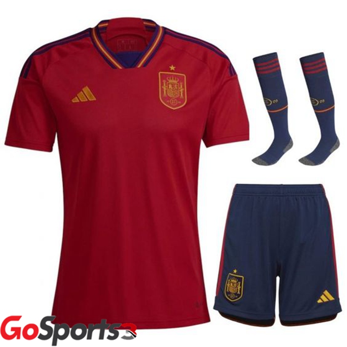スペイン代表 ユニフォーム ホーム (ハーフ パンツ+ソックス) サッカーワールドカップ2022