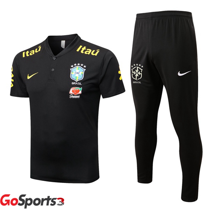 ブラジル代表l ポロシャツセット + ロング パンツ ブラック 2022/2023