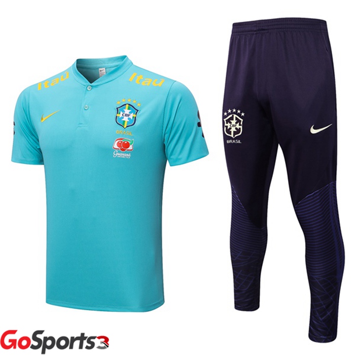 ブラジル代表l ポロシャツセット + ロング パンツ ブルー 2022/2023
