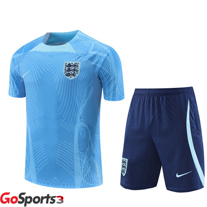 イングランド代表 トレーニング ウェア 半袖 + Shorts ブルー 2022/2023