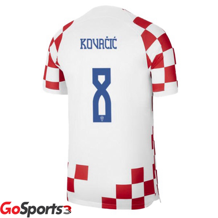 クロアチア代表 ユニフォーム ホーム ホワイト レッド サッカーワールドカップ2022コヴァイエ#8