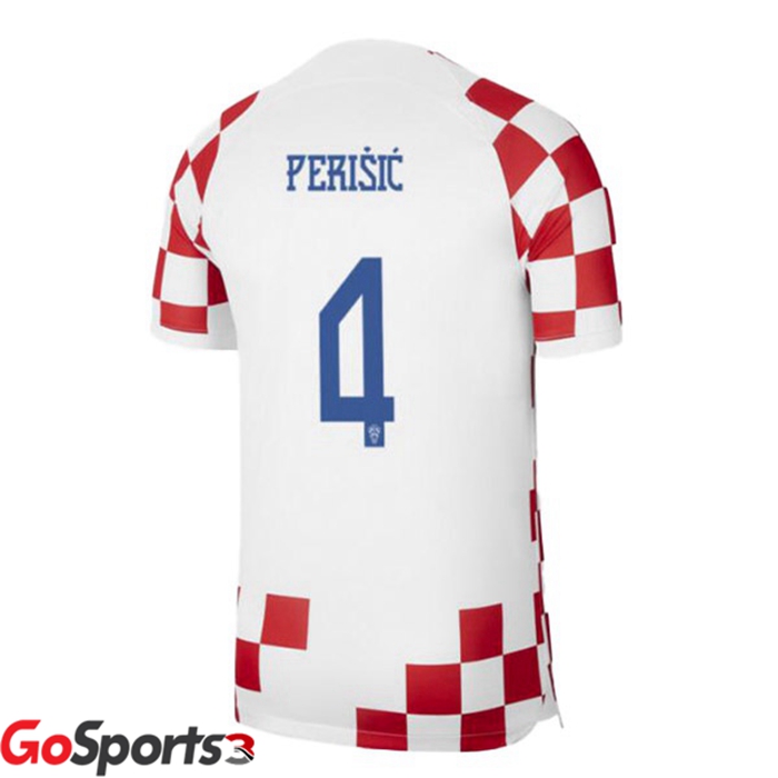 クロアチア代表 ユニフォーム ホーム ホワイト レッド サッカーワールドカップ2022ペリシック#4