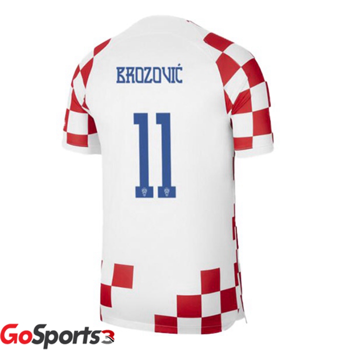 クロアチア代表 ユニフォーム ホーム ホワイト レッド サッカーワールドカップ2022 BROZOVIĆ#11