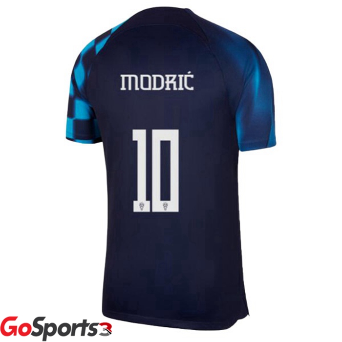 クロアチア代表 ユニフォーム アウェイ ブラック ブルー サッカーワールドカップ2022モドリッチ#10