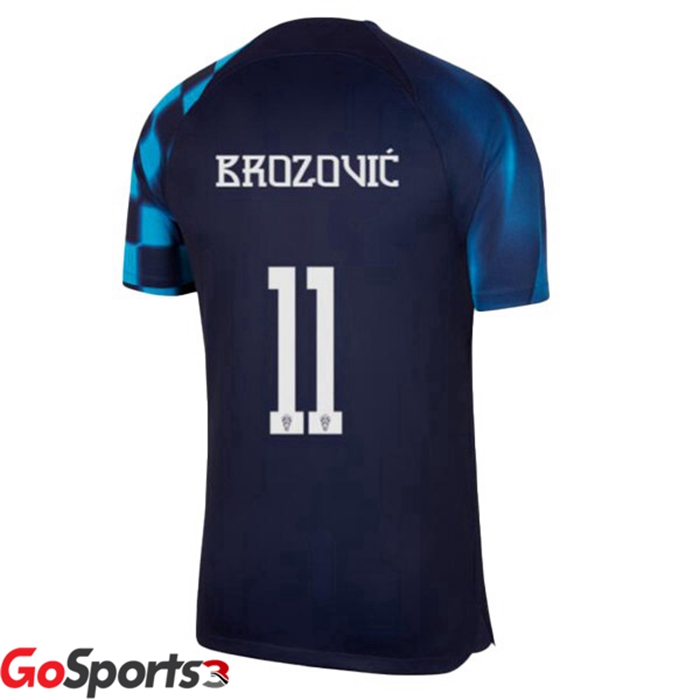 クロアチア代表 ユニフォーム アウェイ ブラック ブルー サッカーワールドカップ2022BROZOVIĆ#11