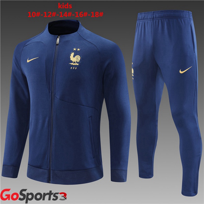 フランス代表 キッズ トレーニングジャケットセット ロイヤルブルー 2022/2023
