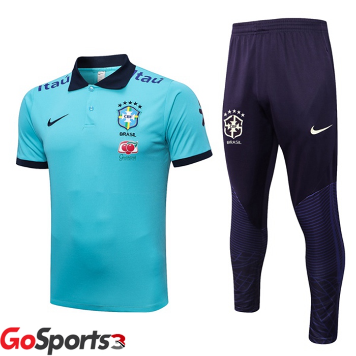 ブラジル代表 ポロシャツ + ロング パンツ ブルー 2023/2024