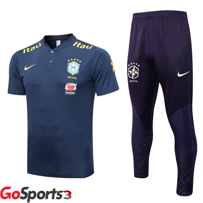 ブラジル代表 ポロシャツ + ロング パンツ ロイヤルブルー 2023/2024