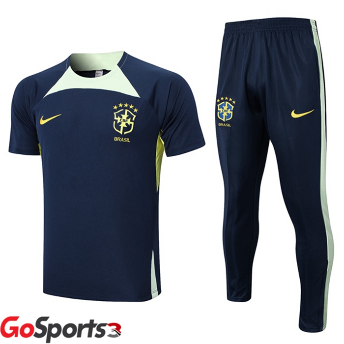 ブラジル代表 トレーニング ウェア 半袖 + ロング パンツ ロイヤルブルー 2023/2024