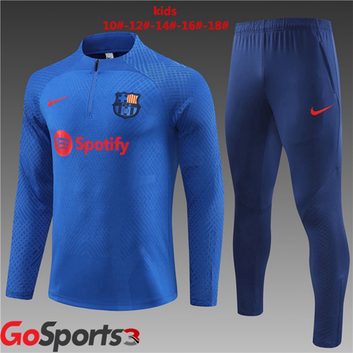 バルセロナ キッズ トレーニングシャツセット ブルー 2023/2024