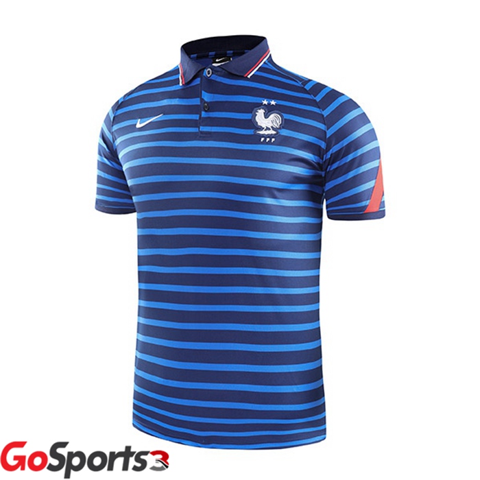 フランス ポロシャツ ブルー 2021/2022