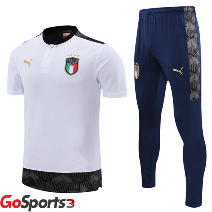 イタリア ポロシャツ + ロング パンツ ホワイト 2021/2022